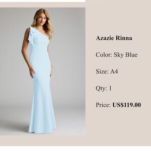 Azazie One-Shoulder Dress in Sky Blue